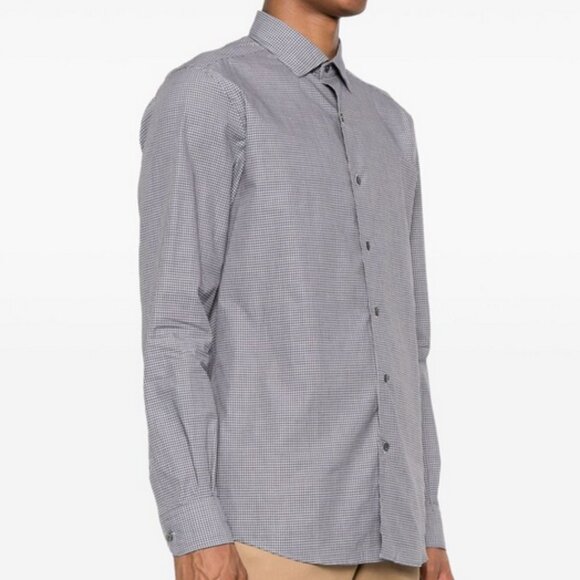 Ermenegildo Zegna Check Print Cotton Shirt Large Classic Office Old Money - Picture 1 of 9